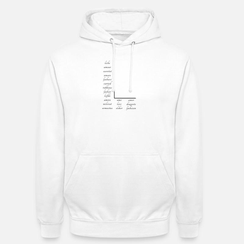 L’amour En Beaucoup de Langues Différentes - Sweat-shirt à capuche unisexe - blanc