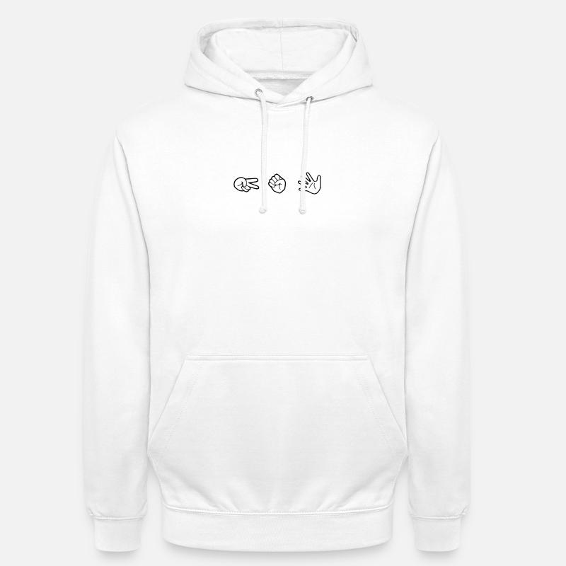 Ciseaux Papier de pierre - Sweat-shirt à capuche unisexe - blanc