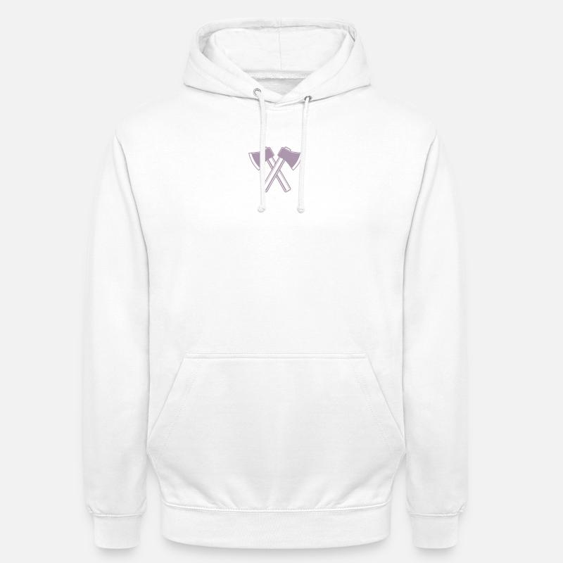 Axe Axes Bûcheron Forestier - Sweat-shirt à capuche unisexe - blanc