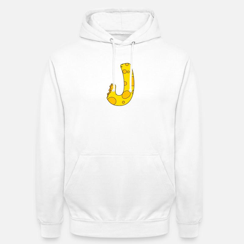 Lettre J - Sweat-shirt à capuche unisexe - blanc