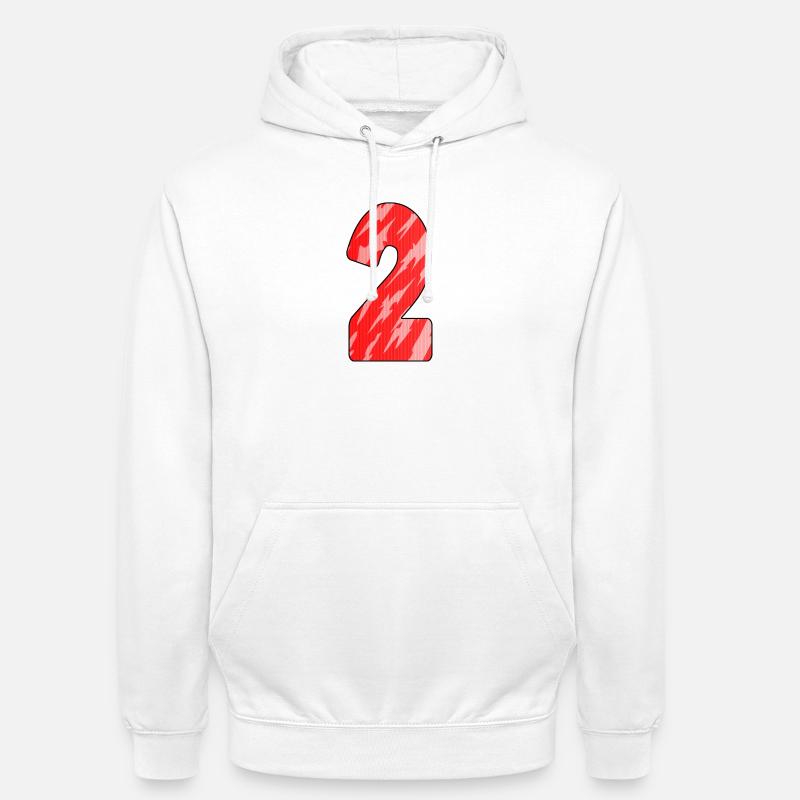 Number 2 Red Pattern - Unisex Hoodie - white