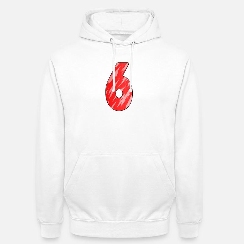 Numéro 6 - 6 ans - Sweat-shirt à capuche unisexe - blanc