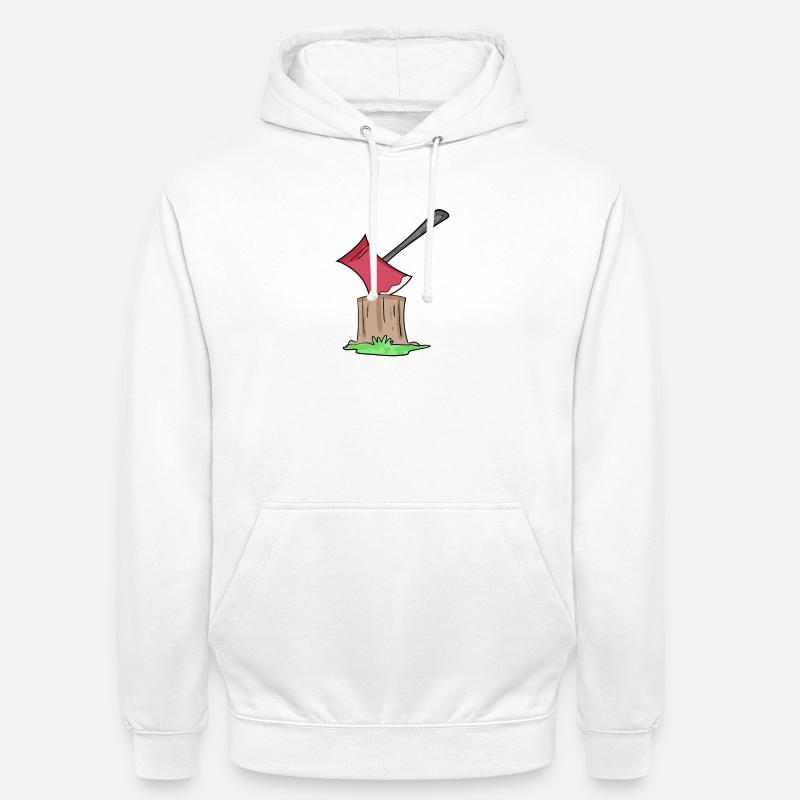 Bûcheron de hache - Sweat-shirt à capuche unisexe - blanc