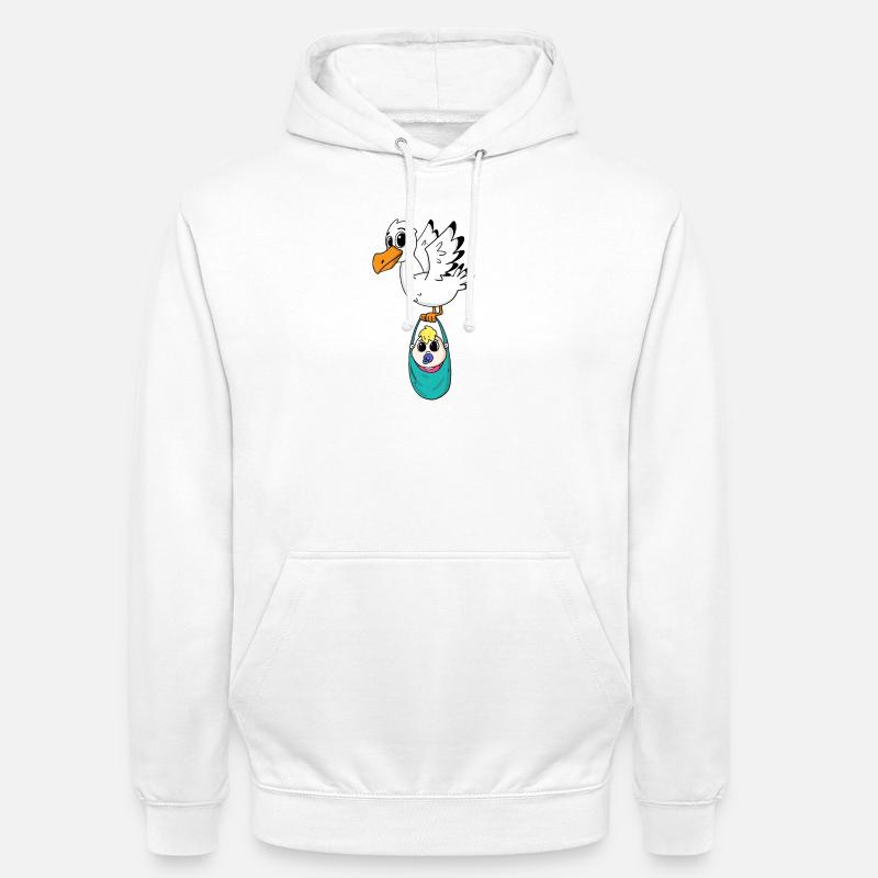 Oiseau avec grossesse de bébé - Sweat-shirt à capuche unisexe - blanc