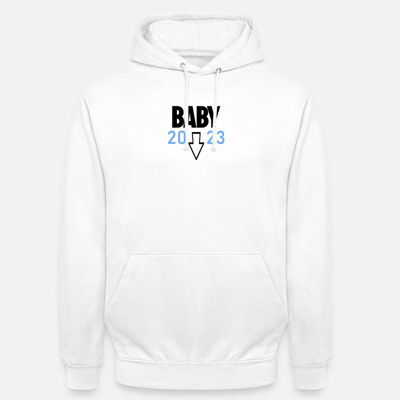Grossesse 2023 - Enceinte - Sweat-shirt à capuche unisexe - blanc