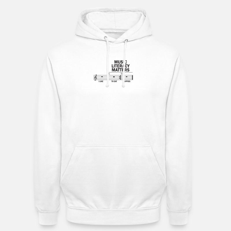 La littératie musicale, ça compte - Sweat-shirt à capuche unisexe - blanc