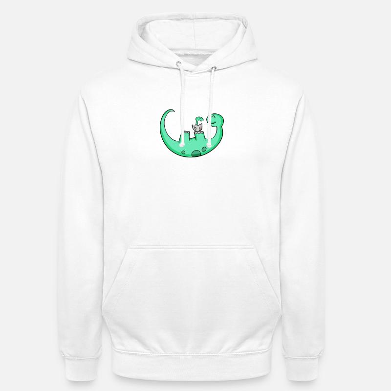 Dinosaure avec bébé dinosaure - Sweat-shirt à capuche unisexe - blanc