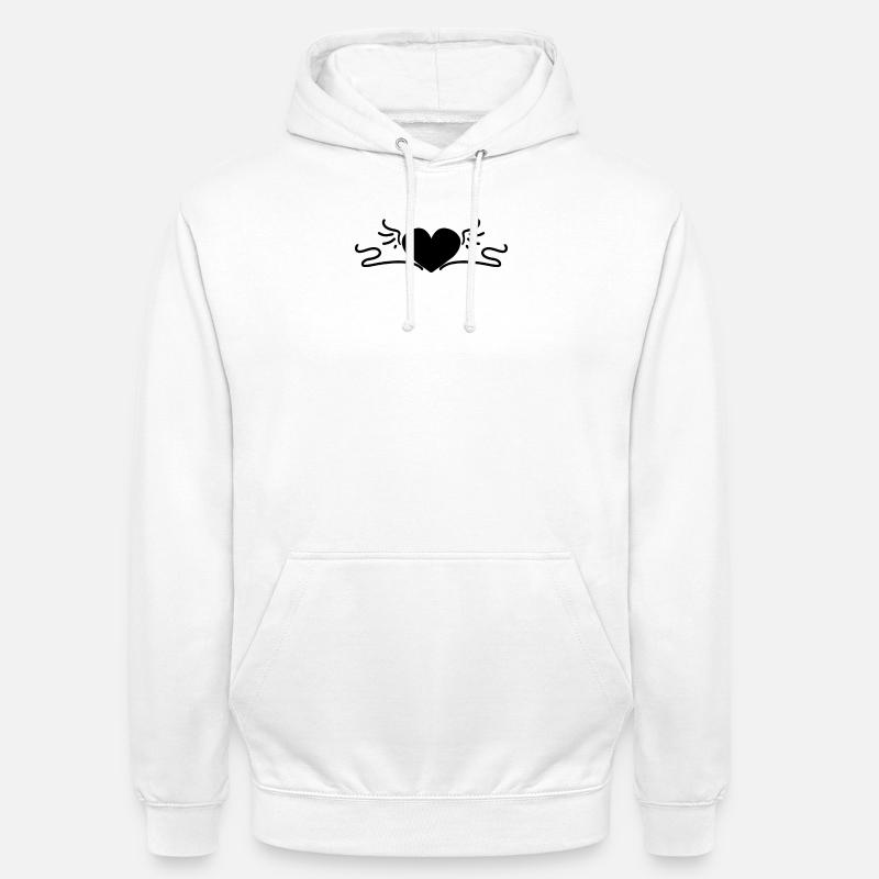 Cœur Noir - Sweat-shirt à capuche unisexe - blanc