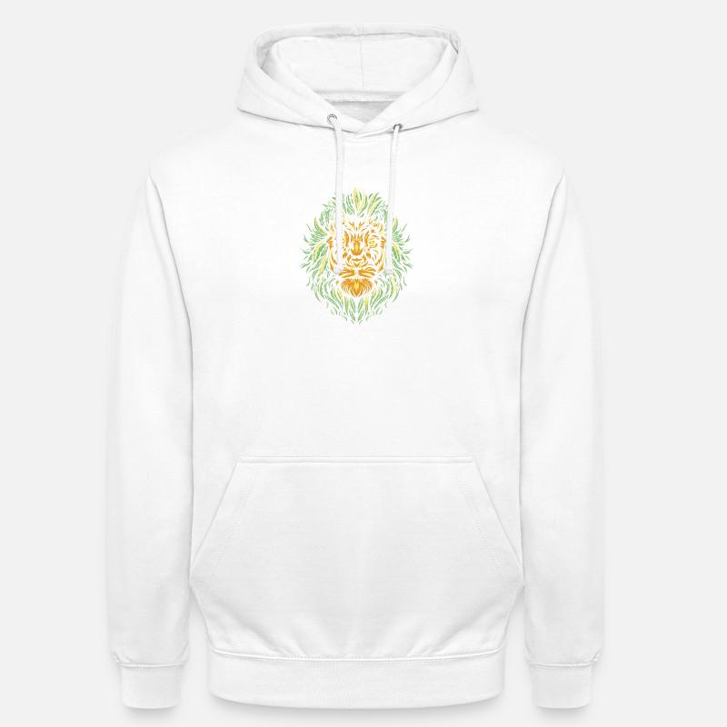 Masque vert feuille lion feuille - Sweat-shirt à capuche unisexe - blanc