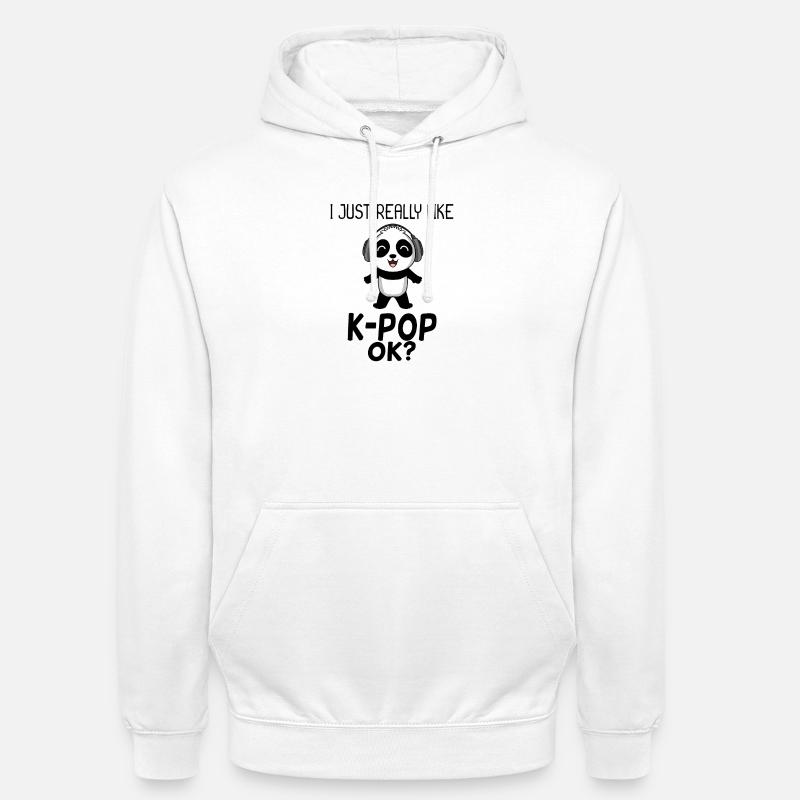 k Pop Dire Panda - Sweat-shirt à capuche unisexe - blanc