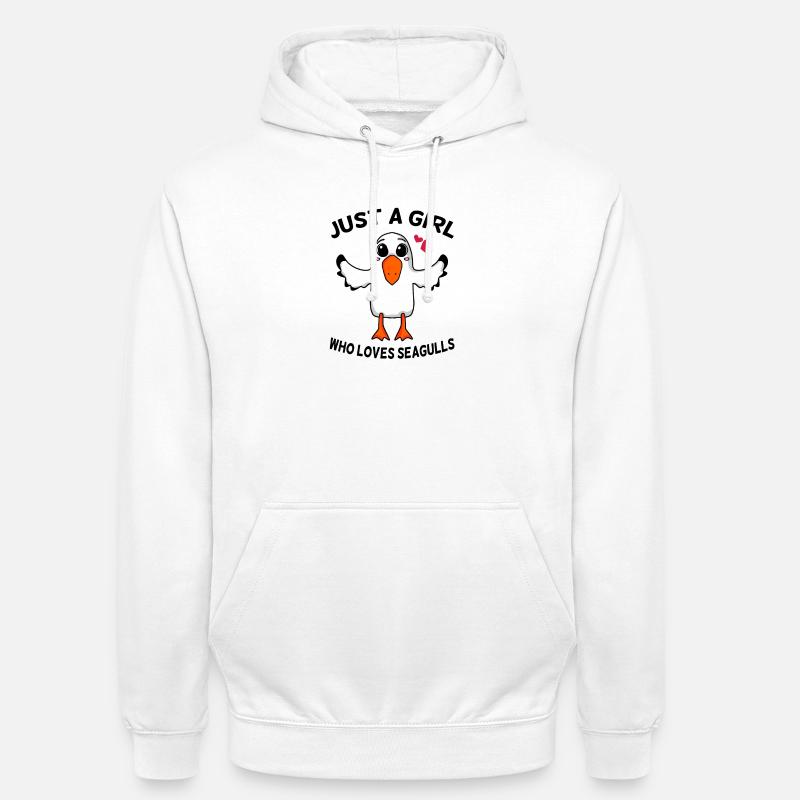 Möwe Spruch Mädchen Nordsee - Unisex Hoodie - Weiß
