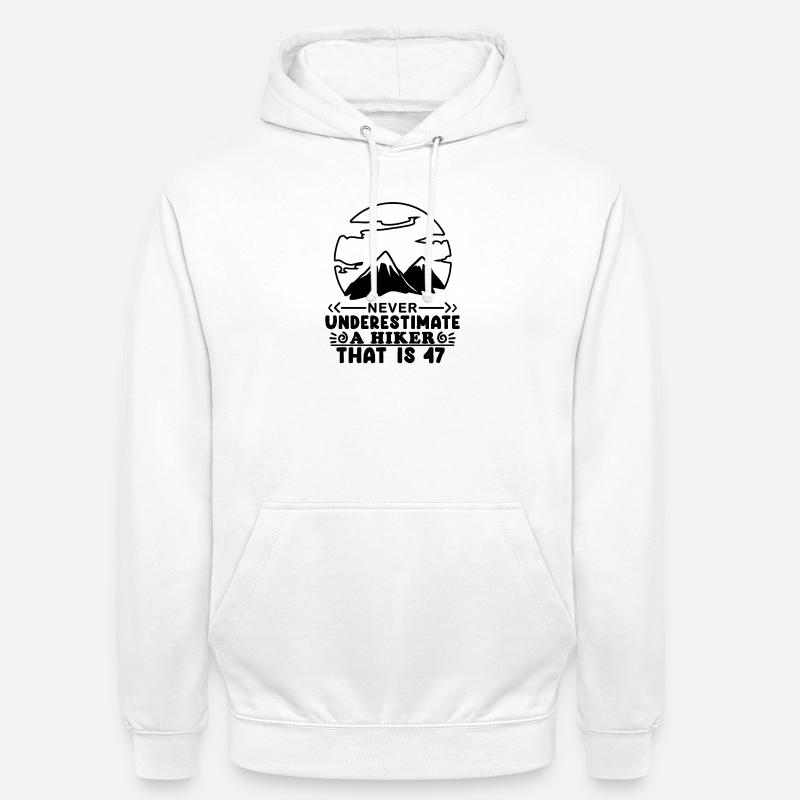 47e anniversaire de Mountain Wanderer - Sweat-shirt à capuche unisexe - blanc