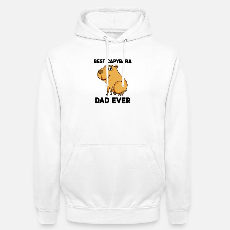 Capybara Père Capybara Capybara Cochon - Sweat-shirt à capuche unisexe - blanc