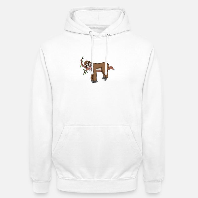Sleeping sloth - Unisex Hoodie - white
