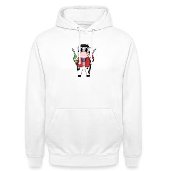 Gas station attendant cow gas station - Unisex Hoodie - white - Front - AI Model Male 185 dark (185cm) & AI Model Female 172 dark (172cm)