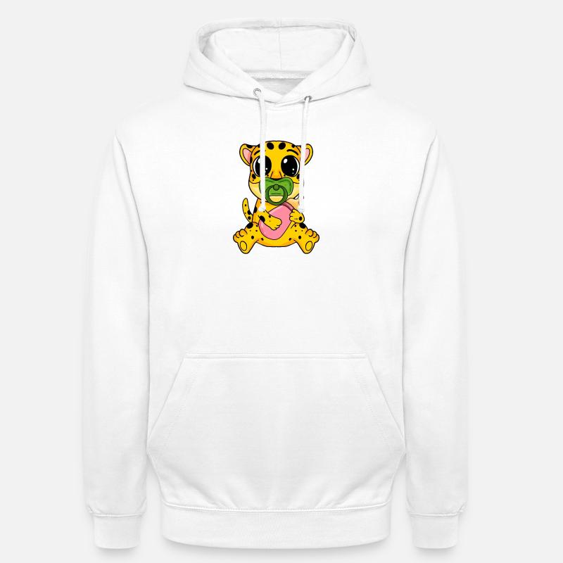 Motif de bébé guépard - Sweat-shirt à capuche unisexe - blanc