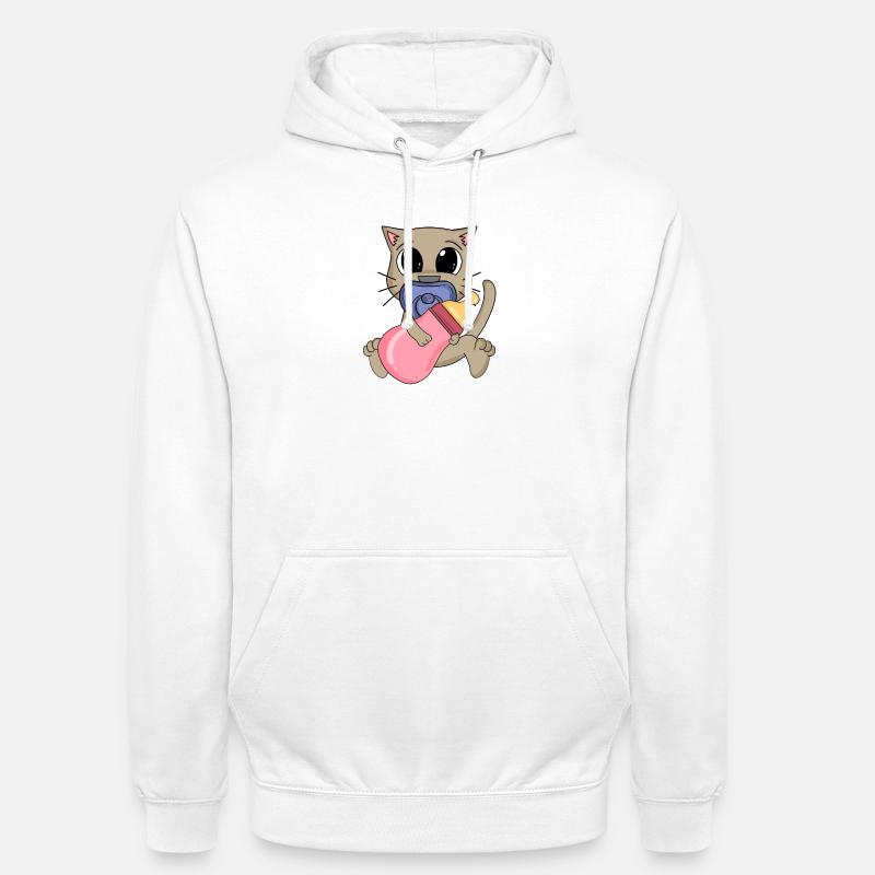 Motif de bébé chat - Sweat-shirt à capuche unisexe - blanc