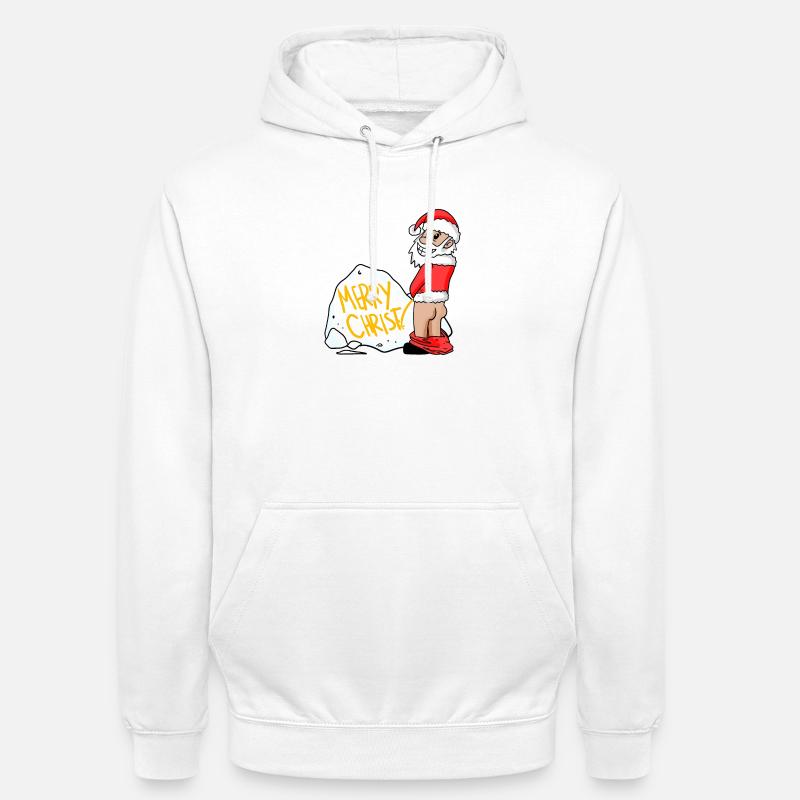 Père Noël Drôle - Sweat-shirt à capuche unisexe - blanc