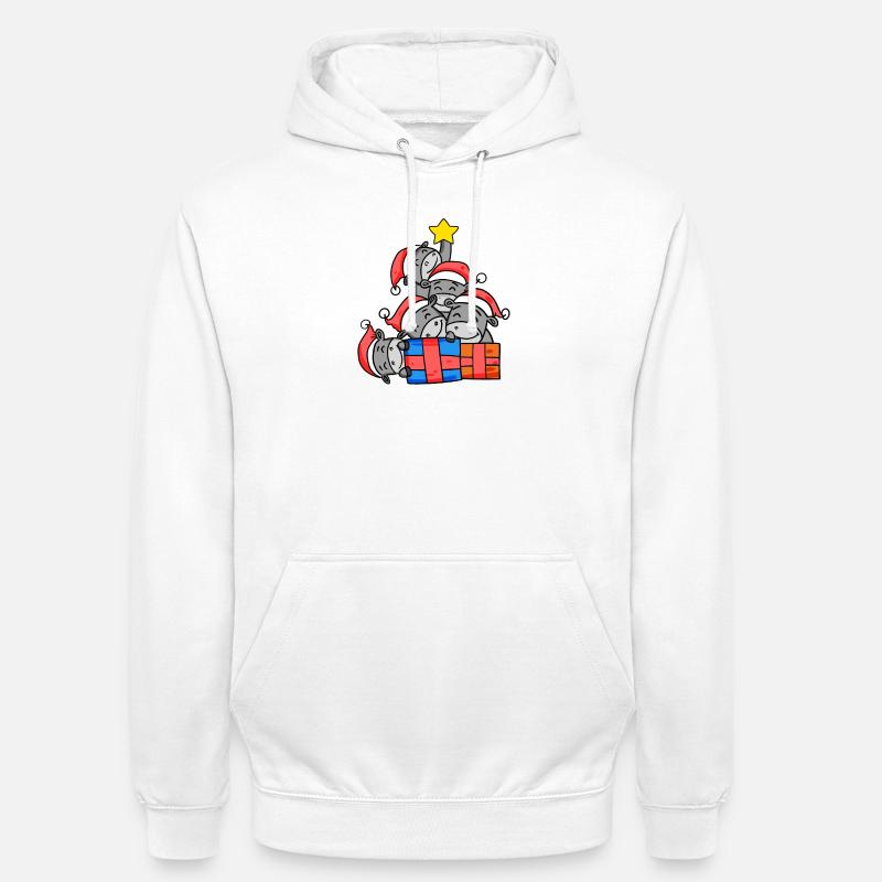 Arbre de Noël âne Noël - Sweat-shirt à capuche unisexe - blanc