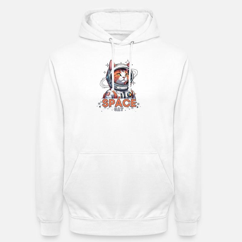 Astronaute Chat de l’Espace - Sweat-shirt à capuche unisexe - blanc