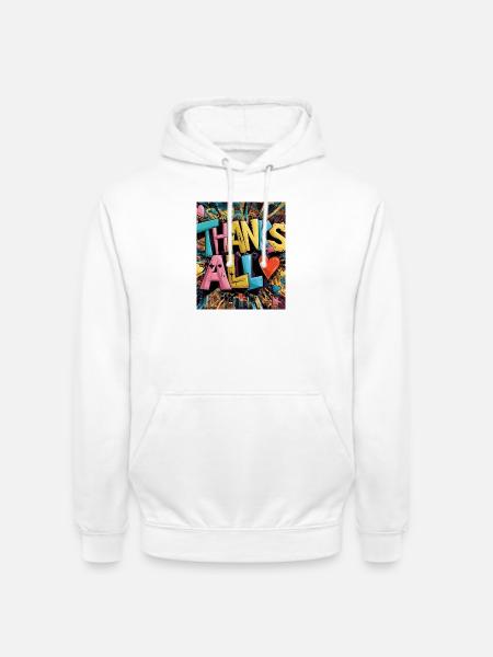 Graffiti Style Thank You Heart Design - Unisex Hoodie - white
