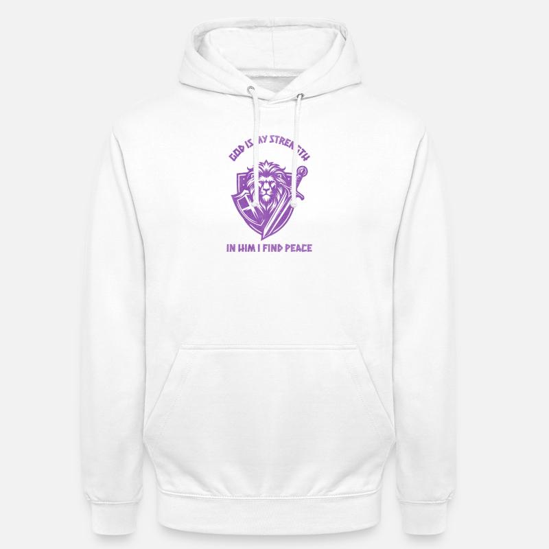 Löwenheld Kampfgeist Wappenshield Design - Unisex Hoodie - Weiß