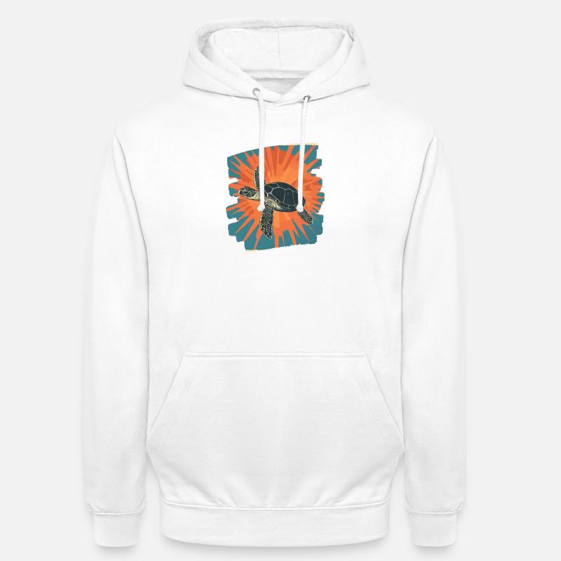Tortue de mer rétro - Sweat-shirt à capuche unisexe - blanc