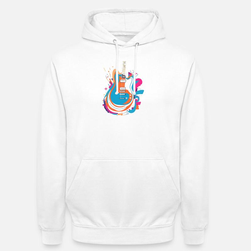 Bunte E-Gitarre - Unisex Hoodie - Weiß