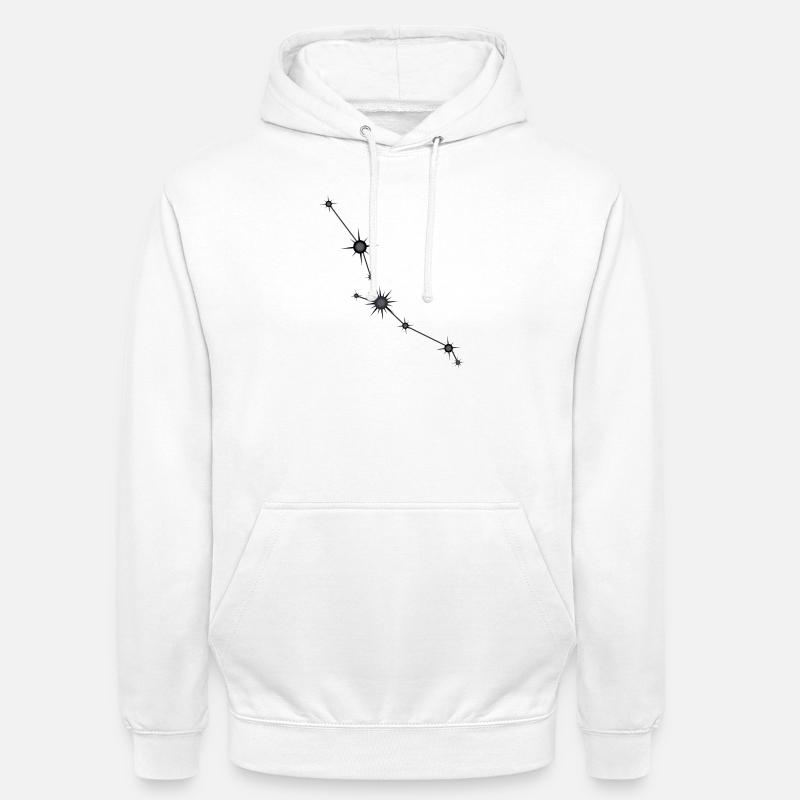 Stier Stern Sternbild Sternzeichen Schwarz & Grau - Unisex Hoodie - Weiß