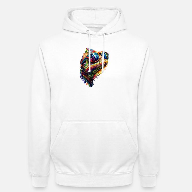 Chameleon Lizard Reptile Chameleon Iguana Lizard - Unisex Hoodie - white