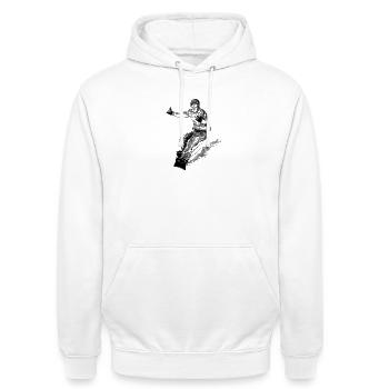 Snowboard - Felpa con cappuccio unisex - bianco - Fronte - AI Model Male 185 dark (185cm) & AI Model Female 172 dark (172cm)