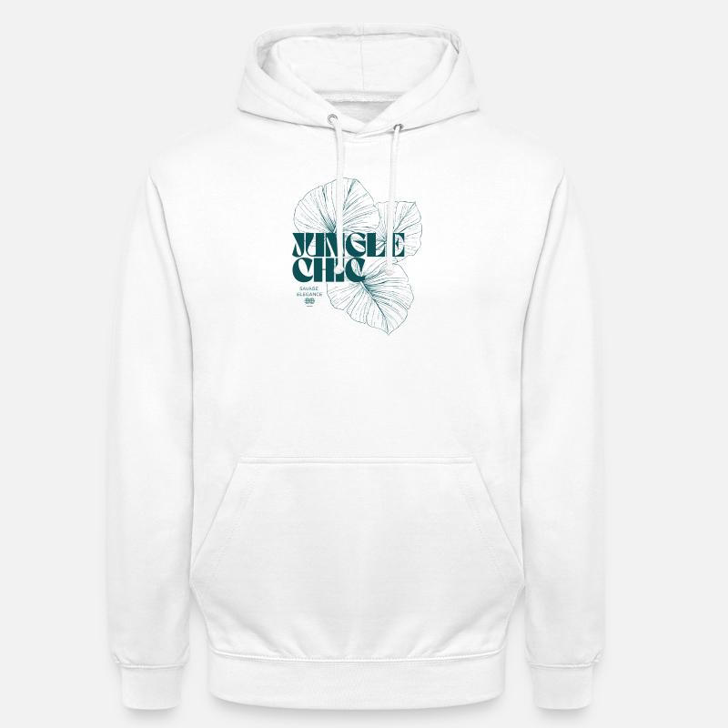 Botanical Jungle Monstera Leaf Pattern Design - Unisex Hoodie - white