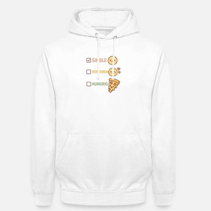 Statut relationnel & mèmes pizza - Sweat-shirt à capuche unisexe - blanc