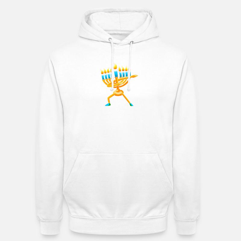 Hanoukka Hanoukka Hanoucca - Sweat-shirt à capuche unisexe - blanc