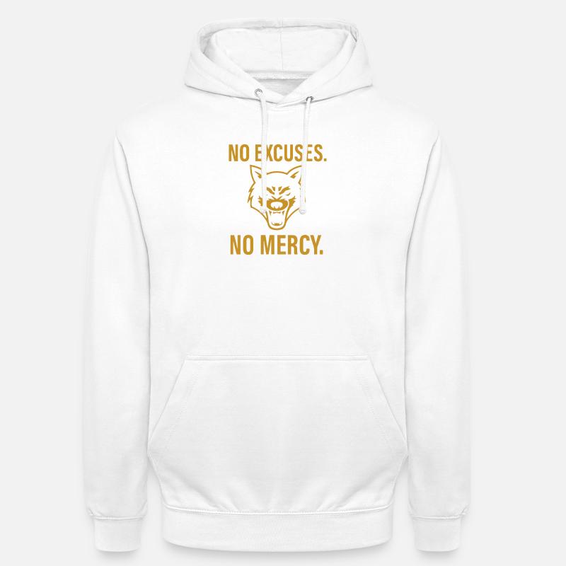 Pas d’excuses, pas de pitié Wolf - Sweat-shirt à capuche unisexe - blanc