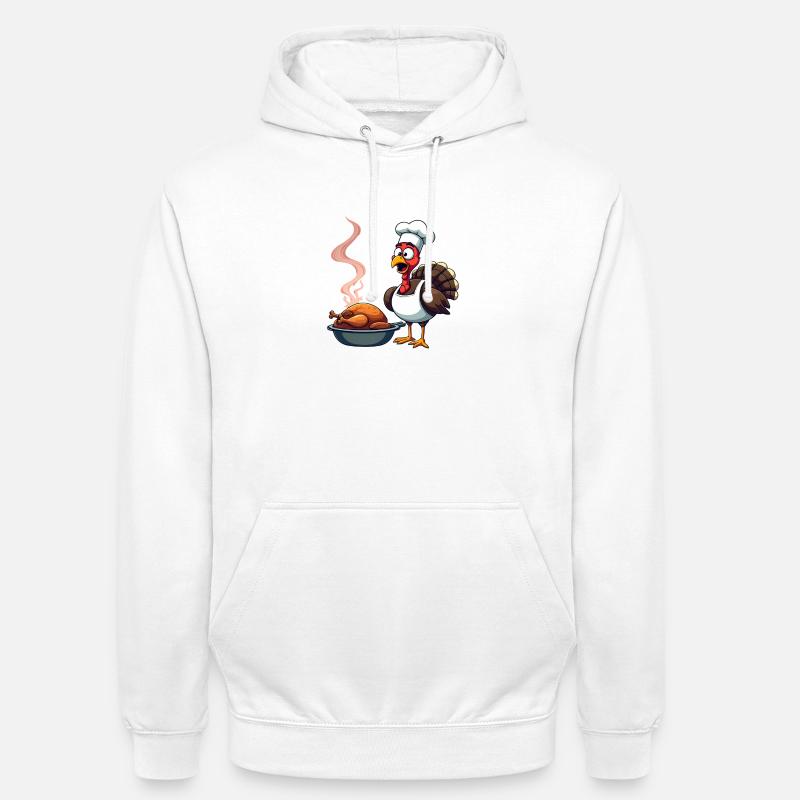 Cuisinier de dinde de Thanksgiving - Sweat-shirt à capuche unisexe - blanc