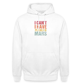 Mars planète espace fusée vintage - Sweat-shirt à capuche unisexe - blanc - Devant - AI Model Male 185 dark (185cm) & AI Model Female 172 dark (172cm)
