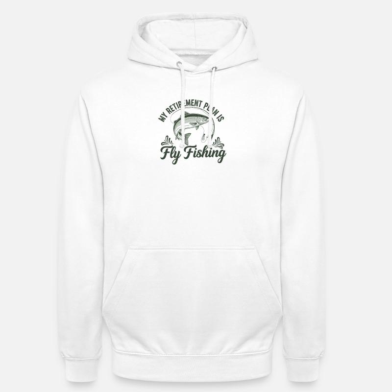 Plan de retraite : Pêche à la mouche - Sweat-shirt à capuche unisexe - blanc