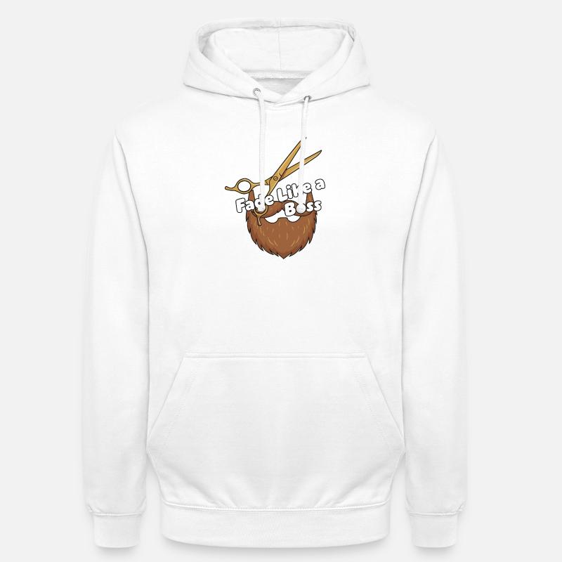 Fondu comme... Ciseaux à barbe - Sweat-shirt à capuche unisexe - blanc