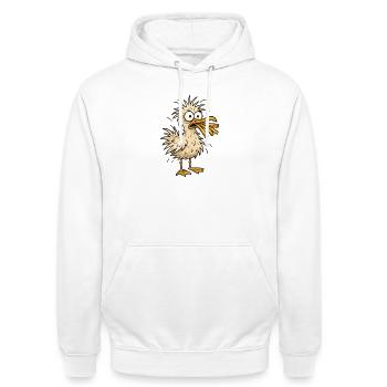 Komische Möwe Mit Pommes - Unisex Hoodie - Weiß - Vorne - AI Model Male 185 dark (185cm) & AI Model Female 172 dark (172cm)