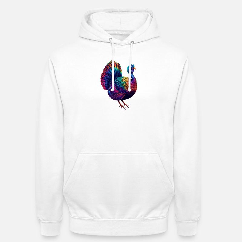 Dinde Poules Oiseaux Dinde - Sweat-shirt à capuche unisexe - blanc