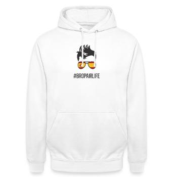 Bropair Spain Travel Abroad Year Bro-Pair Aupair - Unisex Hoodie - white - Front - AI Model Male 185 dark (185cm) & AI Model Female 172 dark (172cm)