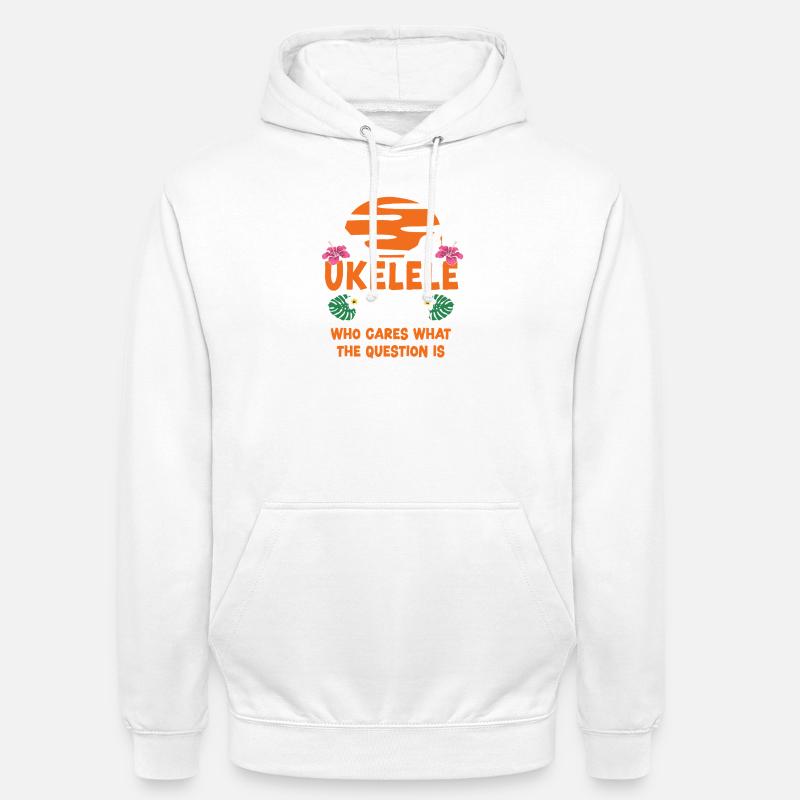 Ukulélé hawaïen ukélé ukulélé est - Sweat-shirt à capuche unisexe - blanc