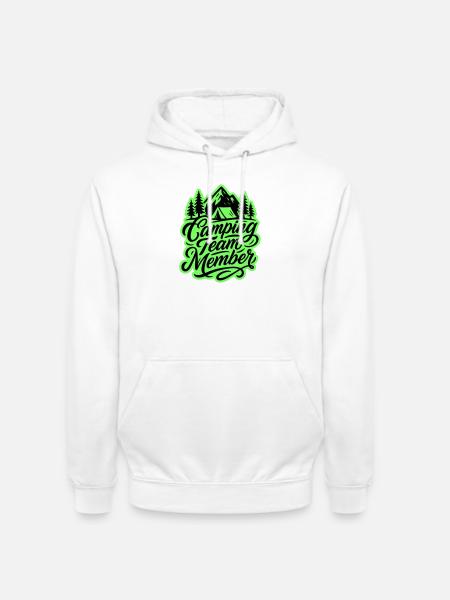Camping Team Tent Mountains - Unisex Hoodie - white
