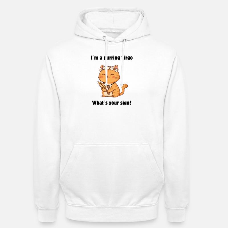 Signe du zodiaque Chat Vierge – Chat Vierge mignon - Sweat-shirt à capuche unisexe - blanc