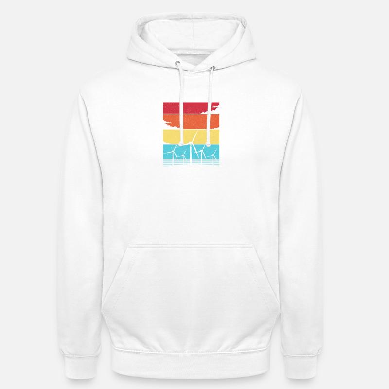 Énergie éolienne Éolienne Éolienne - Sweat-shirt à capuche unisexe - blanc