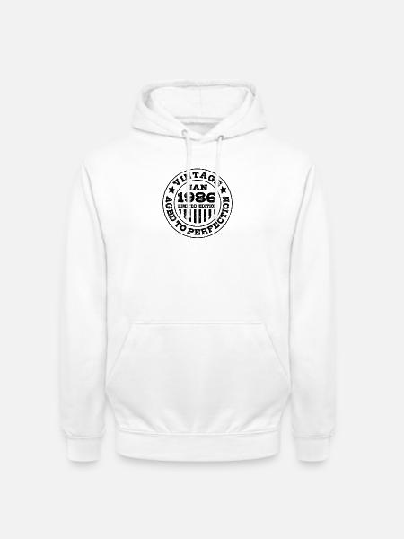 Annata 1986 | Invecchiato alla perfezione | Compleanno - Felpa con cappuccio unisex - bianco