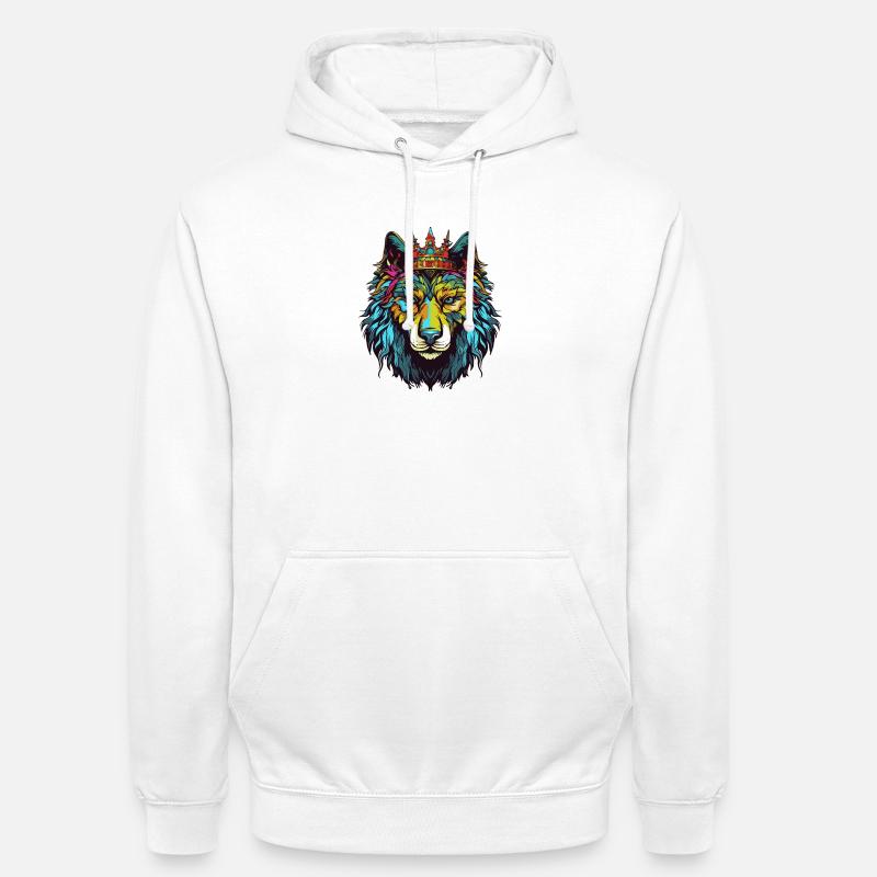 Couronne de bande dessinée Wolf - Sweat-shirt à capuche unisexe - blanc