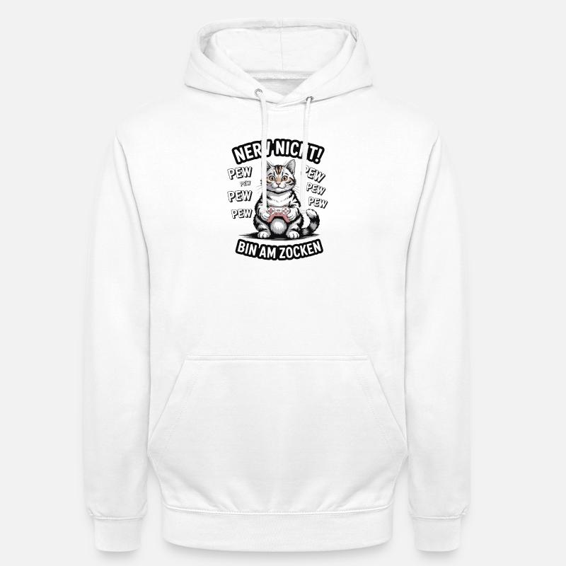 Courage Not I Gaming Cat Design - Sweat-shirt à capuche unisexe - blanc