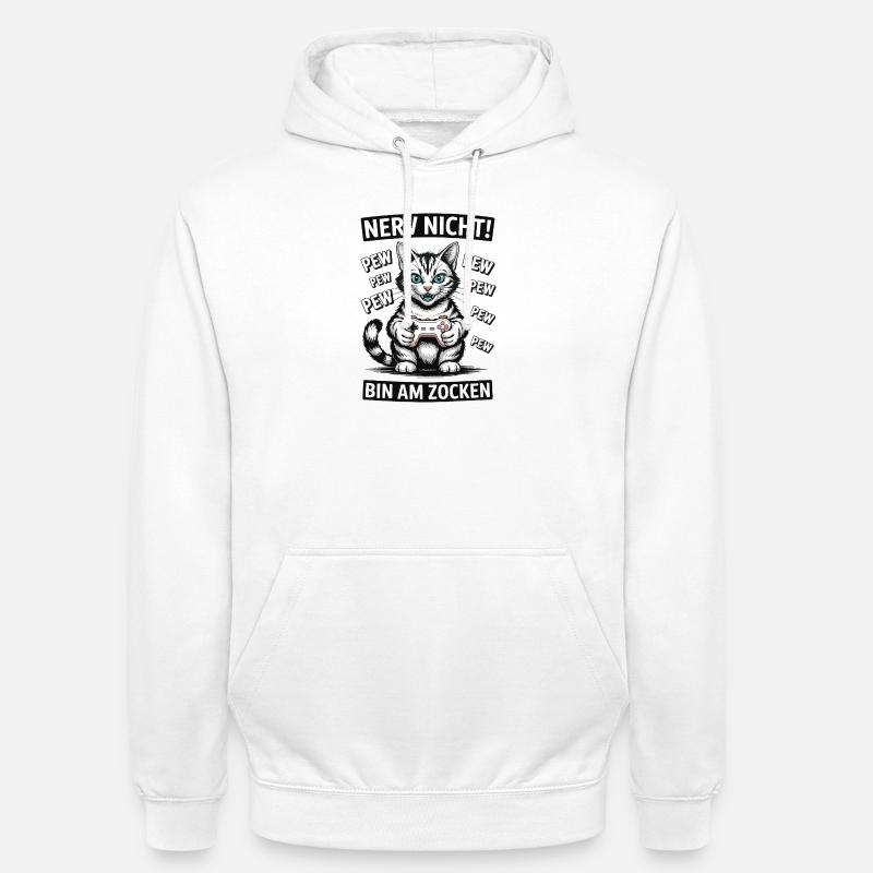 Courage Not I Gaming Cat Design - Sweat-shirt à capuche unisexe - blanc